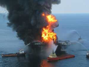 Oil Spill Examples: Deepwater Horizon Catastrophe (Credit: US Coast Guard 2010)