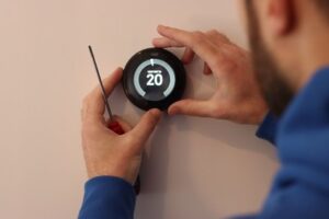 Examples of Smart Devices: Automatic Thermostat (Credit: Ben Simpson 2021 .CC BY 2.0.)