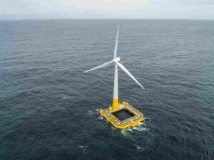 Types of Offshore Wind Turbines: Floating Offshore Wind Turbine (Credit: Lo83 2018 .CC BY-SA 4.0.)