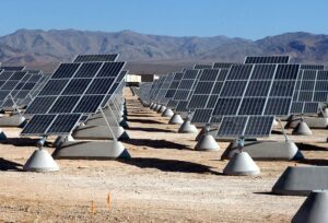 Abiotic Factors in the Desert: Intense Solar Radiation makes the Desert Ideal for Renewable Energy Projects (Credit: USAF 2007)