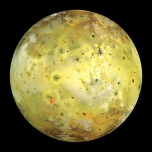 Largest Moons in the Solar System: Diverse Chemical Compounds Give Io a Distinctive Appearance (Credit: NASA / JPL / University of Arizona 1999, uploaded online 2018)