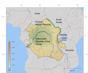 Tropical Rainforest Location(s): African Rainforests are Concentrated within the Congo Basin of Central Africa (Credit: Imagico and Aymatth2, 2013 .CC BY-SA 2.5.)